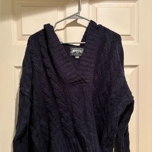 American Eagle Navy Hooded Sweater - XS